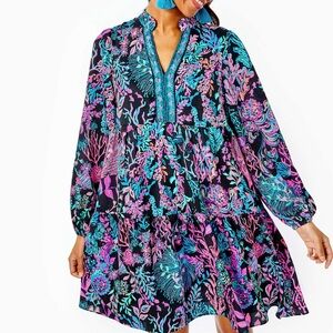 Lilly Pulitzer Arella Swing Dress In Onyx New With Tags Size Medium